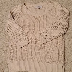 3/4 sleeve crochet sweater